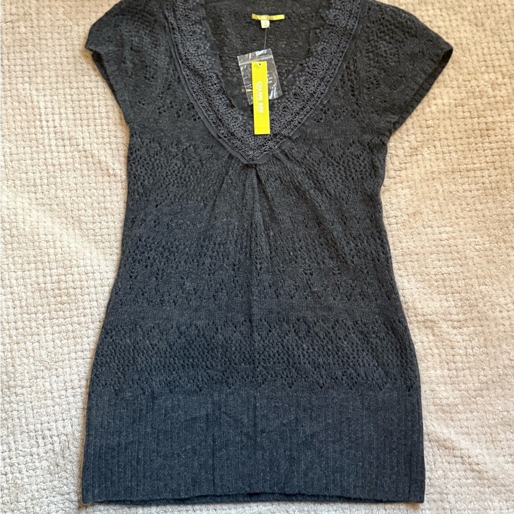Pleaser Charcoal Lace Blouse